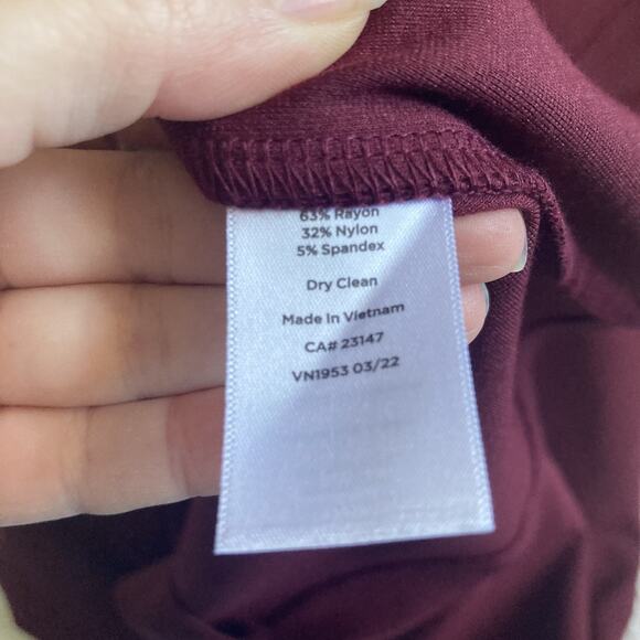 NWT Talbots Audrey Ponte Knit Burgundy Dress Stretch Plus size 24W - Picture 7 of 15